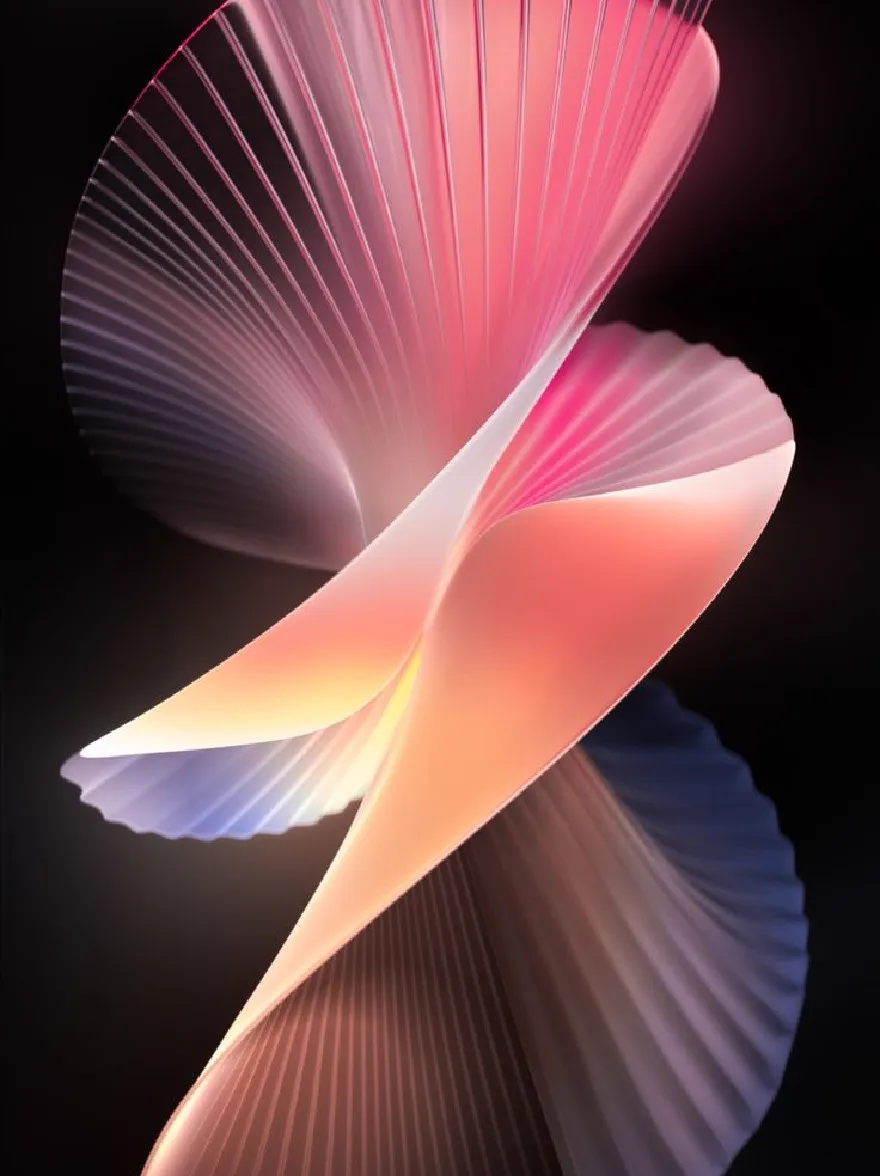 Русский промпт: Photograph of a futuristic, abstract design featuring a stylized flower-like structure with curved lines radiating outwards from the center, creating a mesmerizing effect. The flower is composed of multiple layers of petals in shades of pink, ranging from light pink to dark pink. The petals are arranged in a symmetrical pattern, with each layer overlapping the one below it. The background is a solid black, providing a stark contrast to the vibrant colors of the flower. The overall effect is one of energy and movement, with a sense of depth and dimensionality. | Original prompt: Photograph of a futuristic, abstract design featuring a stylized flower-like structure with curved lines radiating outwards from the center, creating a mesmerizing effect. The flower is composed of multiple layers of petals in shades of pink, ranging from light pink to dark pink. The petals are arranged in a symmetrical pattern, with each layer overlapping the one below it. The background is a solid black, providing a stark contrast to the vibrant colors of the flower. The overall effect is one of energy and movement, with a sense of depth and dimensionality.