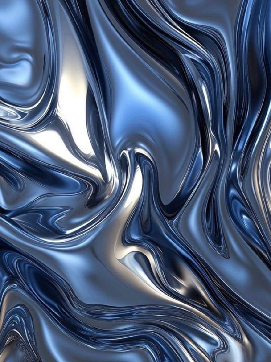 Русский промпт: A close-up of a shiny, metallic surface with a deep blue hue. The texture is smooth and silky, with wavy lines that create a mesmerizing pattern. The background is a solid white, providing a stark contrast to the metallic sheen. The overall effect is one of sophistication and elegance. The image is high quality, with no visible signs of wear or tear. | Original prompt: A close-up of a shiny, metallic surface with a deep blue hue. The texture is smooth and silky, with wavy lines that create a mesmerizing pattern. The background is a solid white, providing a stark contrast to the metallic sheen. The overall effect is one of sophistication and elegance. The image is high quality, with no visible signs of wear or tear.