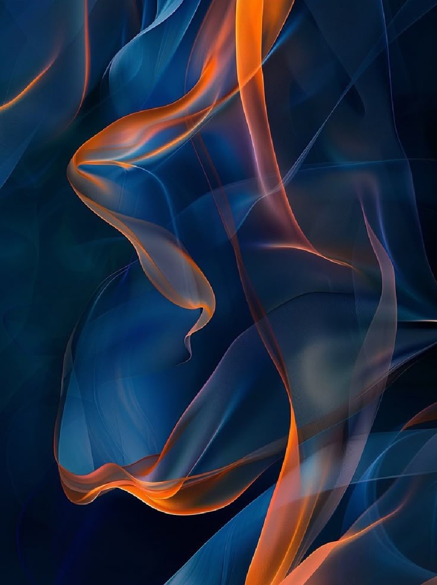 Русский промпт: Photo of a dark blue background with wavy lines of varying shades of blue and orange, creating an abstract and dynamic composition. The lines are arranged in a way that creates a sense of movement and depth, with some overlapping each other. The colors blend together seamlessly, with the blue being the dominant color and the orange being a lighter shade. The overall effect is one of fluidity and movement, with a smooth and smooth texture. The image is high quality and has a modern and sophisticated feel. | Original prompt: Photo of a dark blue background with wavy lines of varying shades of blue and orange, creating an abstract and dynamic composition. The lines are arranged in a way that creates a sense of movement and depth, with some overlapping each other. The colors blend together seamlessly, with the blue being the dominant color and the orange being a lighter shade. The overall effect is one of fluidity and movement, with a smooth and smooth texture. The image is high quality and has a modern and sophisticated feel.