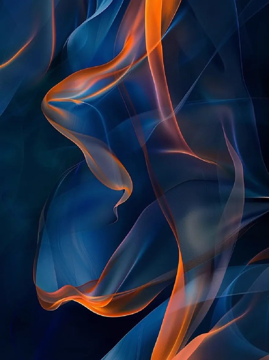 Русский промпт: Photo of a dark blue background with wavy lines of varying shades of blue and orange, creating an abstract and dynamic composition. The lines are arranged in a way that creates a sense of movement and depth, with some overlapping each other. The colors blend together seamlessly, with the blue being the dominant color and the orange being a lighter shade. The overall effect is one of fluidity and movement, with a smooth and smooth texture. The image is high quality and has a modern and sophisticated feel. | Original prompt: Photo of a dark blue background with wavy lines of varying shades of blue and orange, creating an abstract and dynamic composition. The lines are arranged in a way that creates a sense of movement and depth, with some overlapping each other. The colors blend together seamlessly, with the blue being the dominant color and the orange being a lighter shade. The overall effect is one of fluidity and movement, with a smooth and smooth texture. The image is high quality and has a modern and sophisticated feel.