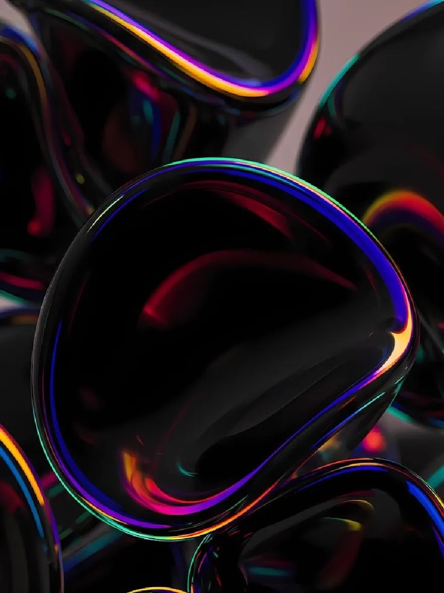 Русский промпт: A close-up of a group of abstract, glossy, curved shapes with a variety of colors, including blue, green, red, and purple. The shapes are arranged in a chaotic manner, with some overlapping each other. The background is a gradient of dark grey to light grey, creating a stark contrast with the vibrant colors of the shapes. The image has a modern, futuristic feel with a high-quality, abstract design. The lighting is soft and even, highlighting the curves and creating a sense of depth and dimensionality. The overall effect is one of fluidity and complexity. | Original prompt: A close-up of a group of abstract, glossy, curved shapes with a variety of colors, including blue, green, red, and purple. The shapes are arranged in a chaotic manner, with some overlapping each other. The background is a gradient of dark grey to light grey, creating a stark contrast with the vibrant colors of the shapes. The image has a modern, futuristic feel with a high-quality, abstract design. The lighting is soft and even, highlighting the curves and creating a sense of depth and dimensionality. The overall effect is one of fluidity and complexity.
