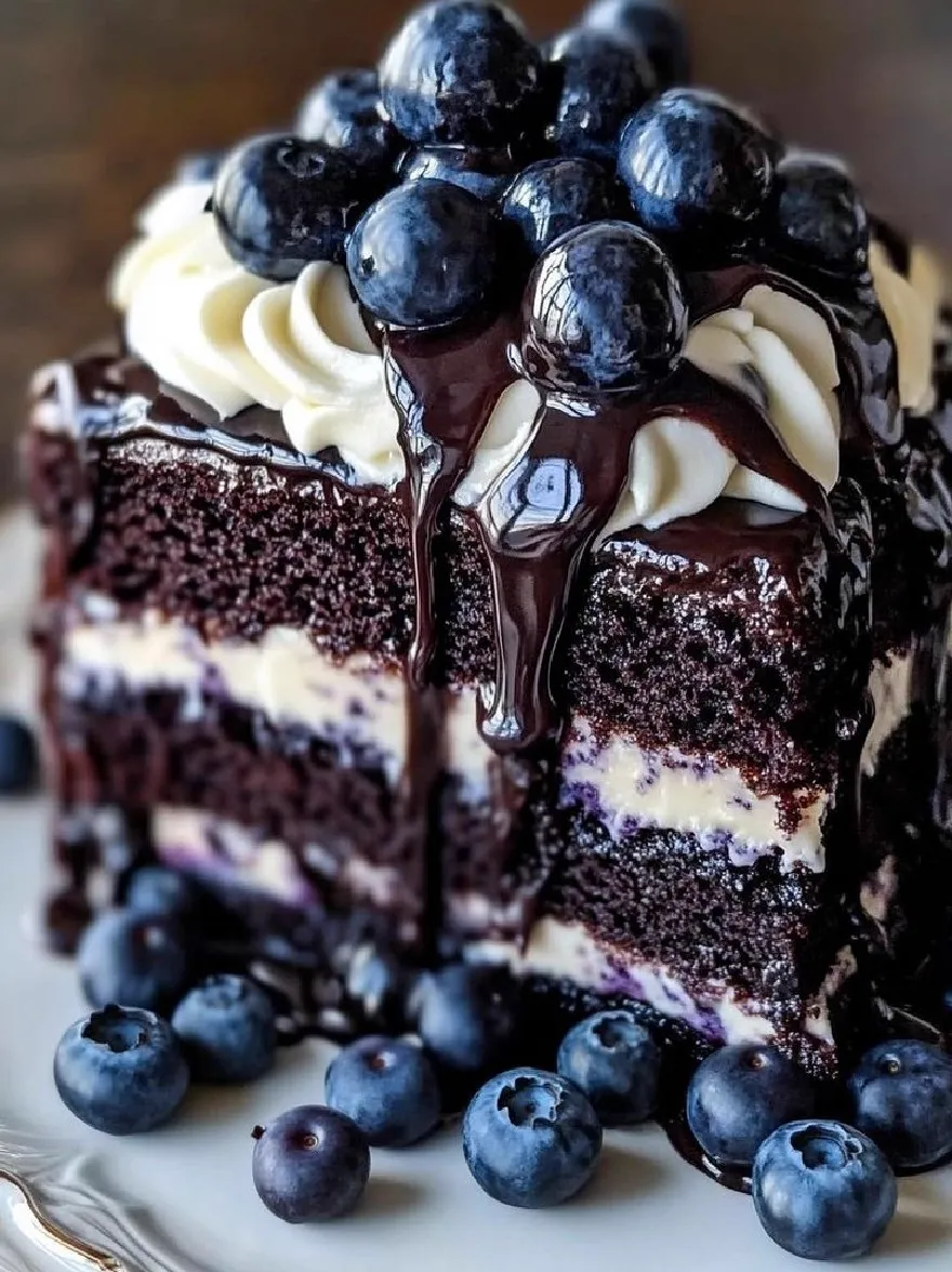 Русский промпт: Фотография кусочка шоколадного торта с взбитыми сливками и свежей черникой на белой тарелке. Торт влажный и имеет насыщенную темную шоколадную глазурь, сбрызненный над сверху. Черника сгруппирована вокруг торта, добавляя в изображение всплеск цвета. Фон размыт, что позволяет фокусировке оставаться на торте и чернике. Освещение мягкое и естественное, подчеркивая текстуру торта. Общая эстетика элегантная и декадентская. | Original prompt: Photo of a slice of chocolate cake with whipped cream and fresh blueberries on a white plate. The cake is moist and has a rich, dark chocolate glaze drizzled over the top. The blueberries are clustered around the cake, adding a pop of color to the image. The background is blurred, allowing the focus to remain on the cake and blueberries. The lighting is soft and natural, highlighting the texture of the cake. The overall aesthetic is elegant and decadent.